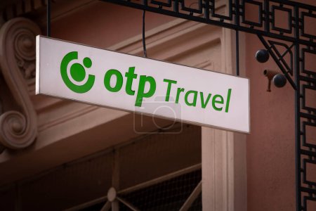 Photo for SZEGED, HUNGARY - SEPTEMBER 12, 2022: Logo of OTP travel on their office for Szeged. Part of OTP Group and OTP Bank, it's a hungarian travel agency. - Royalty Free Image