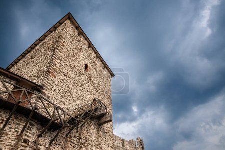 Photo for Vrsac castle, also called vrsacki zamak, during a sunny afternoon. It is a major medieval landmark of Serbia and Voivodina, at the top of Vrsac hill, or Vrsacki breg. - Royalty Free Image