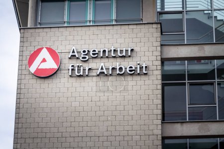 Photo for DORTMUND, GERMANY - NOVEMBER 5, 2022: Logo of Agentur fur Arbeit on their office for Dortmund. Bundesagentur fur arbeit is the german agency in charge of work and employment. - Royalty Free Image