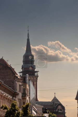 Photo for Selective blur on the Subotica City Hall, in Serbia, during a sunny dusk afternoon. Called Gradska Kuca, it is the main landmark of the city, inaugurated in 1910. - Royalty Free Image