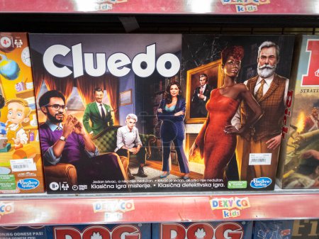 Photo for BELGRADE, SERBIA - JANUARY 12, 2024; Logo of cluedo on their most recent edition in Belgrade. Cluedo, or clue for US market, is a british murder mystery board game. - Royalty Free Image