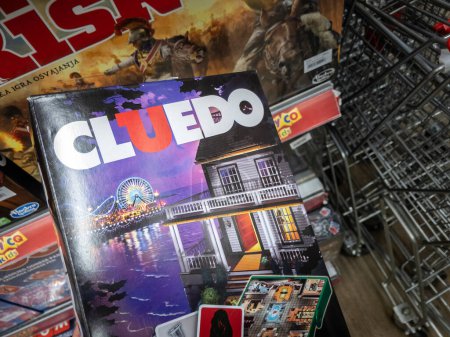 Photo for BELGRADE, SERBIA - JANUARY 12, 2024: Logo of cluedo on their most recent edition in Belgrade. Cluedo, or clue for US market, is a british murder mystery board game. - Royalty Free Image