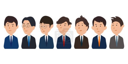 Illustration for Marriage party, mens group in suits in city, vector illustration icon material - Royalty Free Image