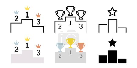 Illustration for Champion winning podium, ranking of winners and achievements, vector icon illustration material - Royalty Free Image