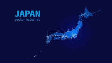Ilustración de Japanese power, electricity and energy blue night map background image vector illustration material - Imagen libre de derechos