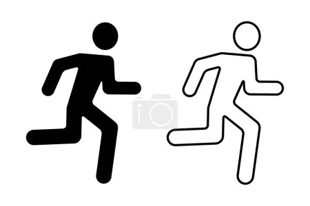 Illustration for Silhouette of a man running, person who runs fast. vector icon illustration material - Royalty Free Image