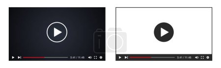 Ilustración de Plantilla de reproductor de vídeo con botón play. Juegos de material de ilustración vectorial - Imagen libre de derechos