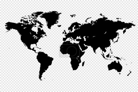 Foto de Map of the World on Transparent Background. Ilustración completa de vectores - Imagen libre de derechos