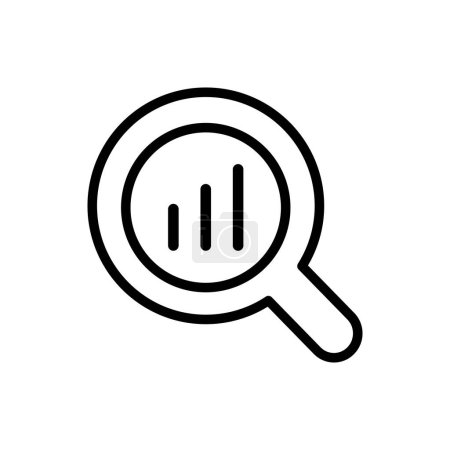 Photo for Data analysis line icon with business graph or chart with magnifier - Royalty Free Image