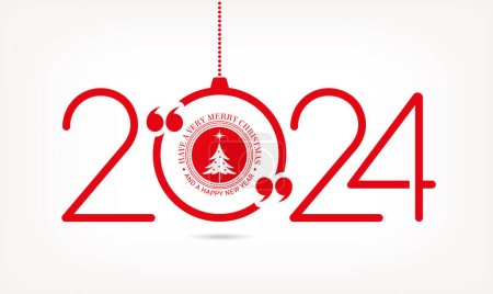 Illustration for Creative concept of 2024 Happy New Year posters. Design templates with typography logo 2024 for celebration and season decoration. Minimalistic trendy background for branding, banner, cover, card - Royalty Free Image