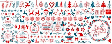 Illustration for Christmas design elements, vector set - Royalty Free Image