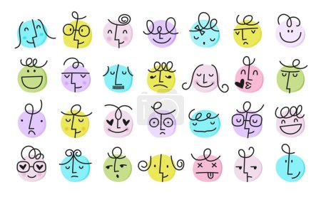 Photo for Groovy lovely funny faces stickers emoticons. Funky happy heart character in trendy retro 60s 70s cartoon style - Royalty Free Image