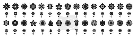 Photo for Flowers icon set. Flowers isolated on transparent background. Flowers in modern simple. Cute round flower plant nature collection - Royalty Free Image