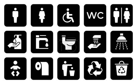 Photo for Toilet vector icons set, boy or girl restroom wc - Royalty Free Image