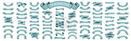 Photo for Vector set of 75 ribbons - Royalty Free Image