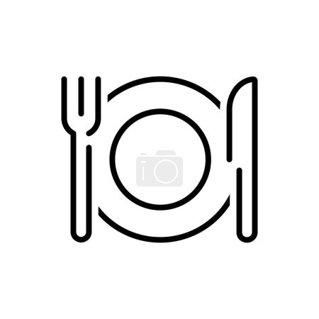 Photo for Restaurant food line icon. Dinner sign. Hotel service symbol. Quality design element. Linear style restaurant food icon. Editable stroke. Vector - Royalty Free Image