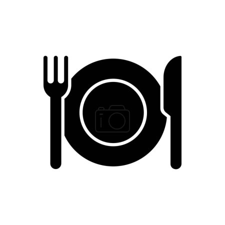 Photo for Restaurant menu icon black flat style vector design - Royalty Free Image