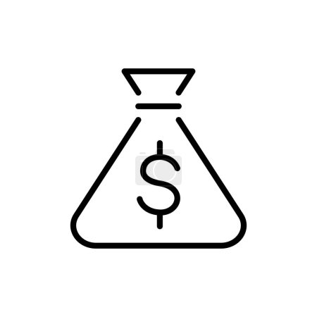 Photo for Money bag icon, dollar, money icon and bag line icon vector illustration - Royalty Free Image