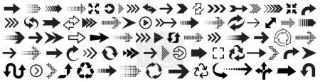 Photo for Arrows set of 80 black icons. Arrow icon. Arrow vector collection. Arrow Cursor. Modern simple arrows. Vector illustration - Royalty Free Image