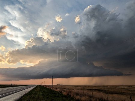 A wall cloud South of Perryton, Texas on May 1st, 2024 during a severe weather outbreak.