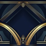Abstract luxury golden art deco style background. illustration geometric elements and expensive.