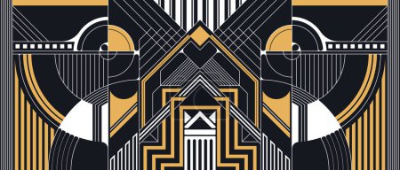 Ilustración de Vector moderno patrón de azulejos geométricos. Fondo de lujo abstracto art deco sin costuras. - Imagen libre de derechos