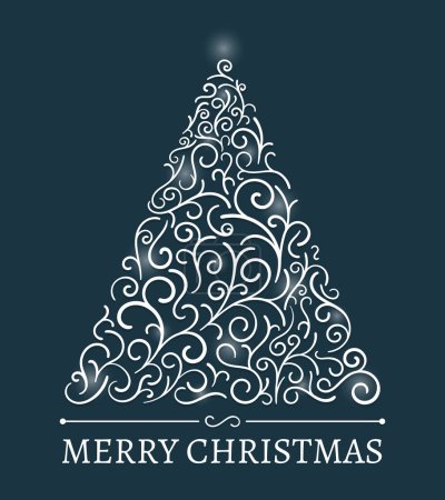 Ilustración de Tarjeta de Navidad con árbol de Navidad abstracto, vector eps10 ilustración - Imagen libre de derechos