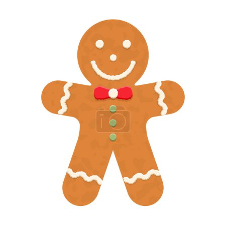 Ilustración de Hombre de jengibre, galleta de Navidad tradicional, vector eps10 ilustración - Imagen libre de derechos