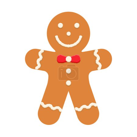 Gingerbread man, traditional Christmas cookie, vector eps10 illustration
