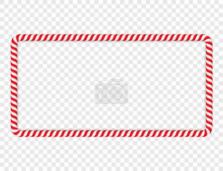 Horizontal frame made of red and green candy cane, vector eps10 illustration