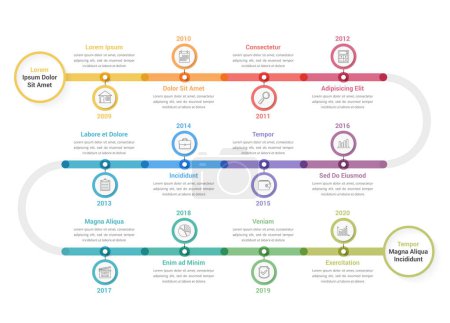 Timeline infographics template with 12 elements, workflow, process chart, vector eps10 illustration