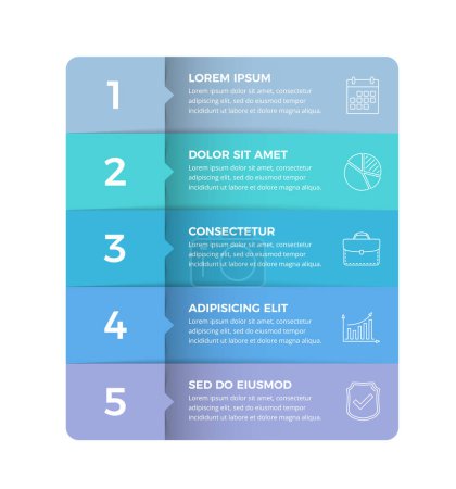 Foto de Infographic template with 5 steps, workflow, process chart, vector eps10 illustration - Imagen libre de derechos
