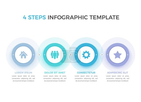 Foto de Infographic template with 4 steps, workflow, process chart, vector eps10 illustration - Imagen libre de derechos