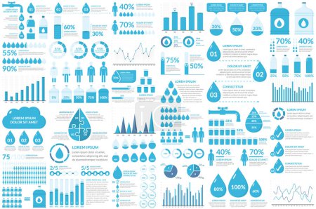 Foto de Gran conjunto de elementos de infografía de agua, vector eps10 ilustración - Imagen libre de derechos
