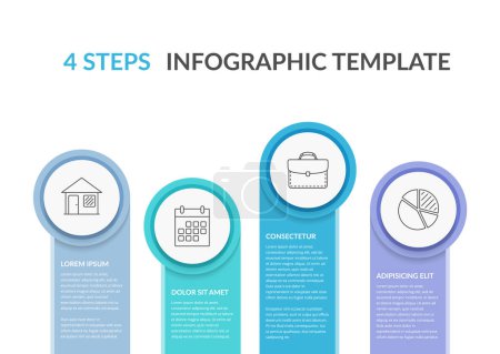 Téléchargez les photos : Infographic template with 4 steps, workflow, process chart, vector eps10 illustration - en image libre de droit