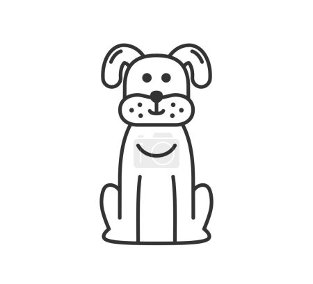 Téléchargez les photos : Icône de ligne de chien assis sur fond blanc, illustration vectorielle eps10 - en image libre de droit