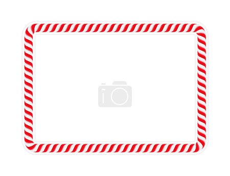 Marco horizontal hecho de caña de caramelo rojo, vector eps10 ilustración