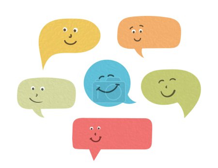 Speech bubbles with handdrawn smiles, vector eps10 illustration