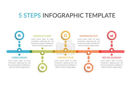 Téléchargez les photos : Infographic template with 5 steps, workflow, process chart, vector eps10 illustration - en image libre de droit