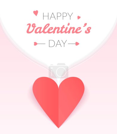 Téléchargez les photos : Fond Saint-Valentin avec coeur rouge et place pour votre texte, illustration vectorielle eps10 - en image libre de droit