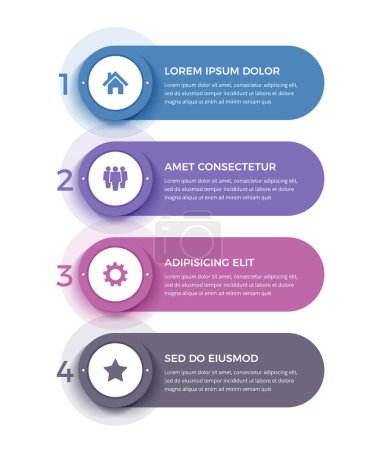 Téléchargez les photos : Infographic template with 4 steps, workflow, process chart, vector eps10 illustration - en image libre de droit