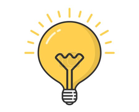 Téléchargez les photos : Icône d'ampoule jaune sur fond blanc, illustration vectorielle eps10 - en image libre de droit