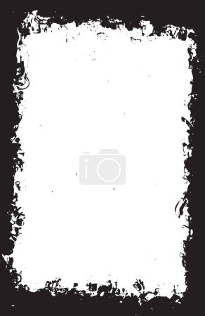 Photo for Grunge Black And White Urban Vector Texture Template. Dark Messy Dust Overlay Distress Background. Easy To Create Abstract Dotted, Scratched, Vintage Effect With Noise And Grain. Aging Design Element - Royalty Free Image