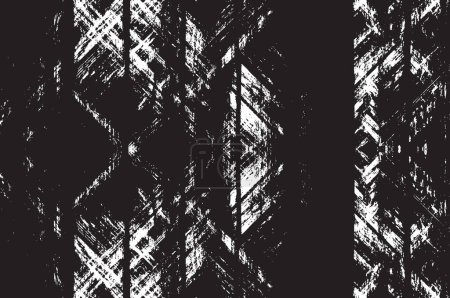 Téléchargez les photos : Modèle de texture vectorielle urbaine Grunge noir et blanc. Dark Messy Dust Overlay fond de détresse. Facile à créer abstrait pointillé, rayé, effet vintage avec bruit et grain. Élément de conception du vieillissement - en image libre de droit