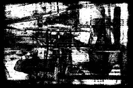 Ilustración de Fondo grunge abstracto en blanco y negro con grietas - Imagen libre de derechos