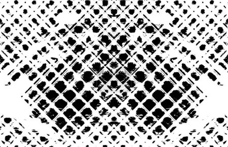 Ilustración de Grunge grietas textura, papas fritas, manchas. Patrón abstracto de artículos impresos en blanco y negro - Imagen libre de derechos