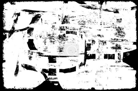 Téléchargez les illustrations : Abstrait noir et blanc fond grunge avec des rayures - en licence libre de droit