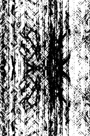 Téléchargez les illustrations : Fond grunge noir et blanc. surface abstraite altérée vintage. illustration vectorielle - en licence libre de droit
