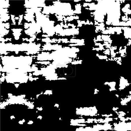 Ilustración de Plantilla de textura vectorial urbana en blanco y negro grunge. Fondo oscuro desordenado de la angustia de la superposición del polvo. Fácil de crear abstracto punteado, rayado, efecto vintage con ruido y grano. Elemento de diseño de envejecimiento - Imagen libre de derechos