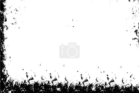 Illustration for Grunge Black And White Urban Vector Texture Template. Dark Messy Dust Overlay Distress Background. Easy To Create Abstract Dotted, Scratched, Vintage Effect With Noise And Grain. Aging Design Element - Royalty Free Image
